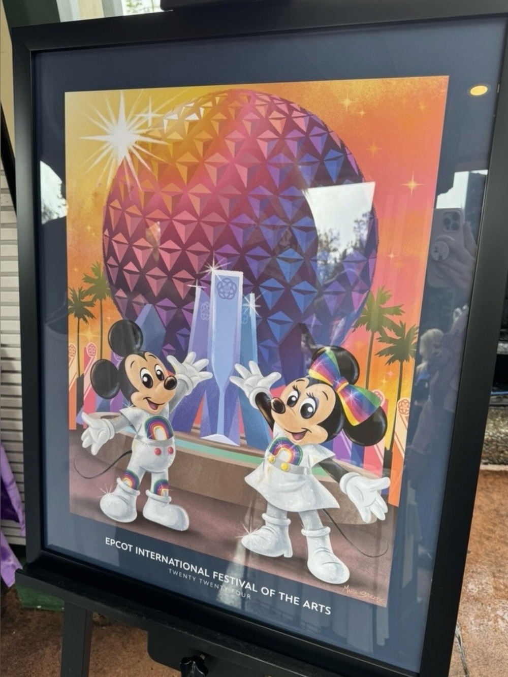 NWT 2024 Epcot Festival of the Arts Mickey & Minnie Mouse Poster Unframed
